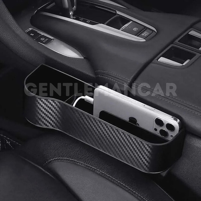 Car Seat Gap Carbon Rak Celah Samping Sudut Laci Organizer Selip Kursi Jok Mobil