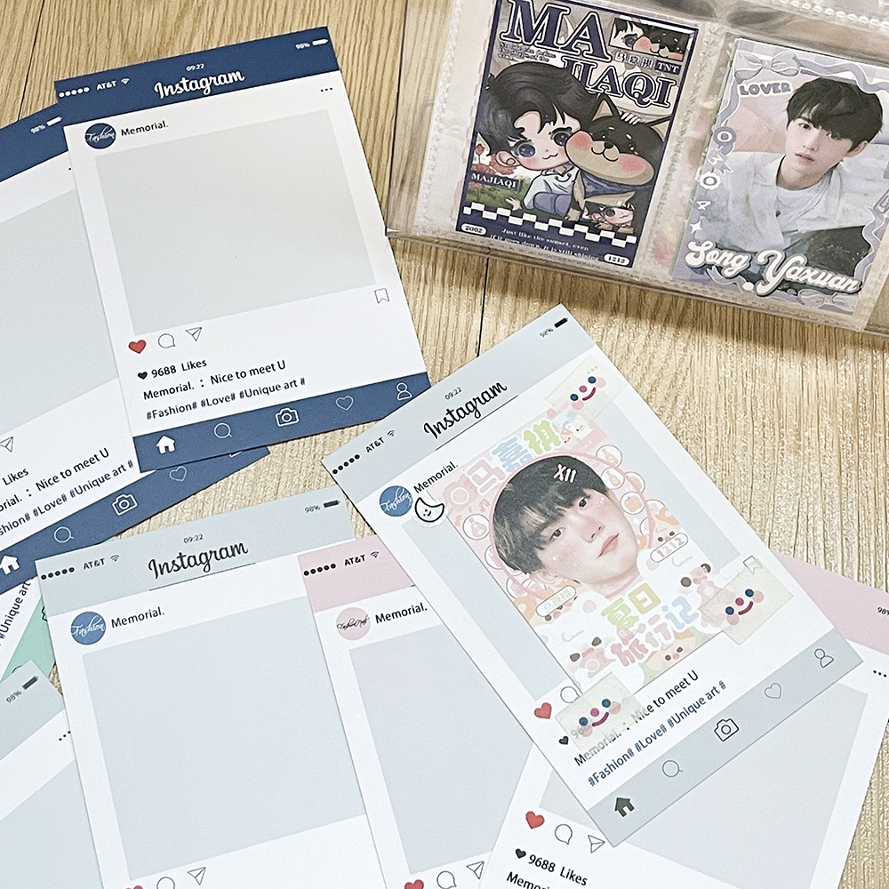 10pcs/set Instagram Photocard Hard Paper Sleeves Protector DIY Kpop Idol Kartu Foto Kertas Pelindung Dekor