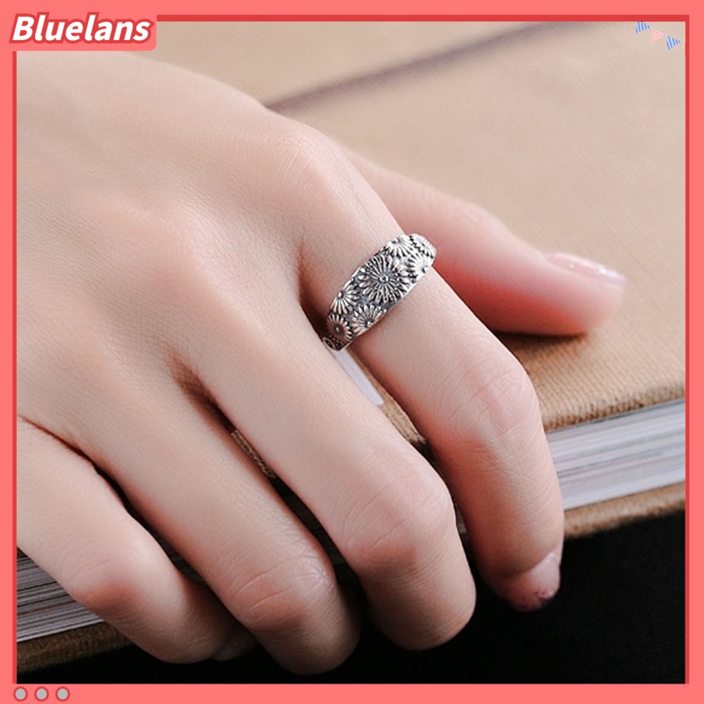 [BLS] Cincin Jari Krisan Adjustable Perhiasan Vintage Cincin Indah Untuk Pernikahan