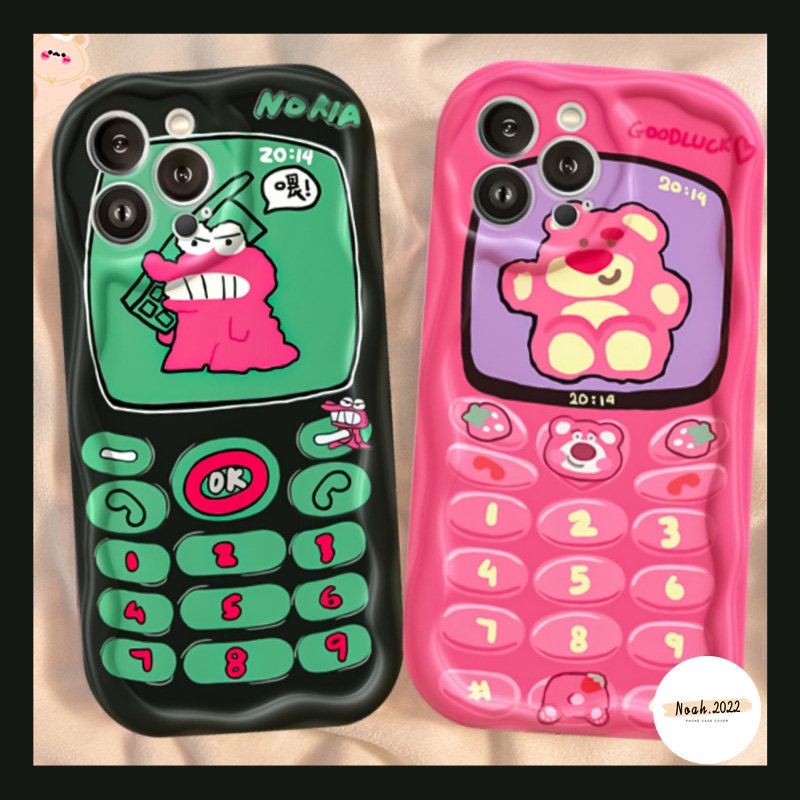 Case Beruang Crocodile Manyo Lucu Untuk Samsung A14 A24 A03s A32 A23 A12 A04s A52 A13 A50s A21s A02s A04 A20 A03 A50 A51 A20s A30s A11 3D Tepi Melengkung Bergelombang Glossy Shockproof Couple Cover