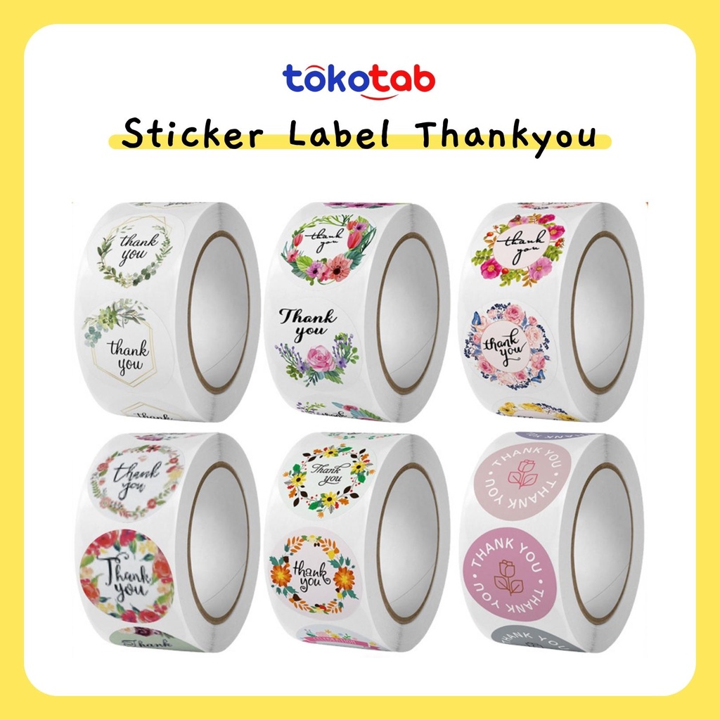 

Tokotab - Sticker Label Thank You Sticker Label Roll 500 Pcs