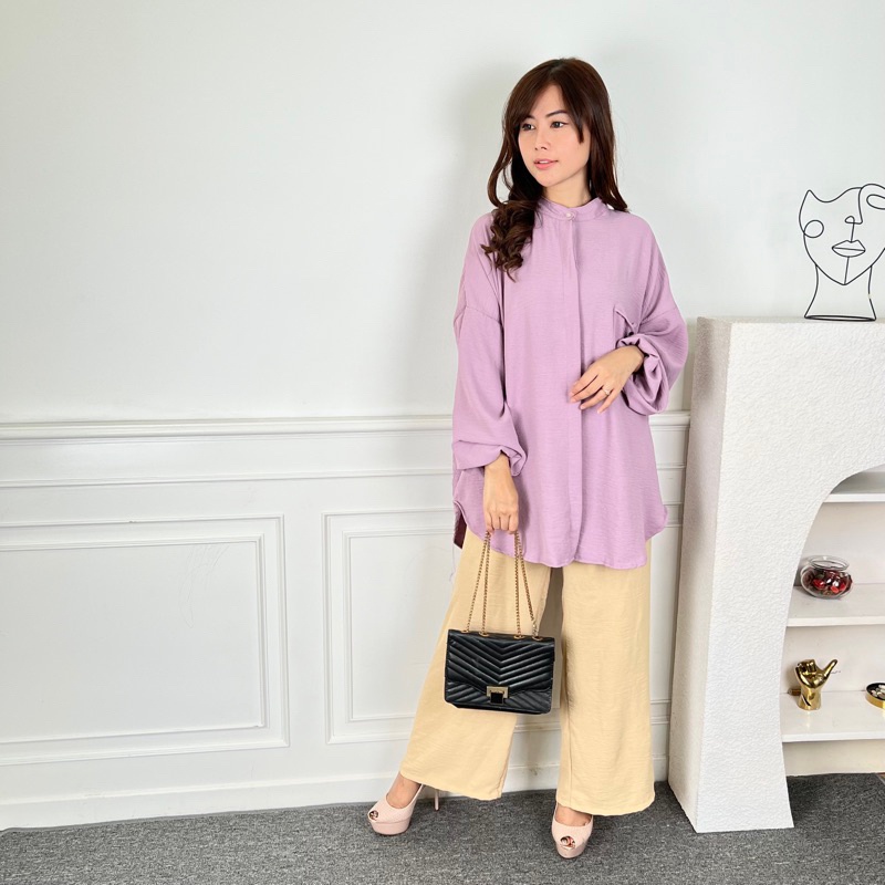 Tq88indonesia Fashion Baju  Blouse Wanita Terbaru / Camelia CRINCLE / Blus Polos Kekinian