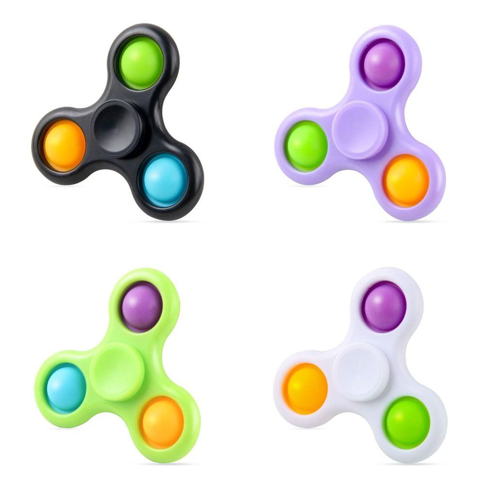 Needway   Spinner Pop It Mainan Bandhnu Mainan Untuk Gadis Jari Mendorong Gelembung Dekompresi Mainan Ujung Jari Gyroscope Tangan Spinner Tiga-Jari Fidget