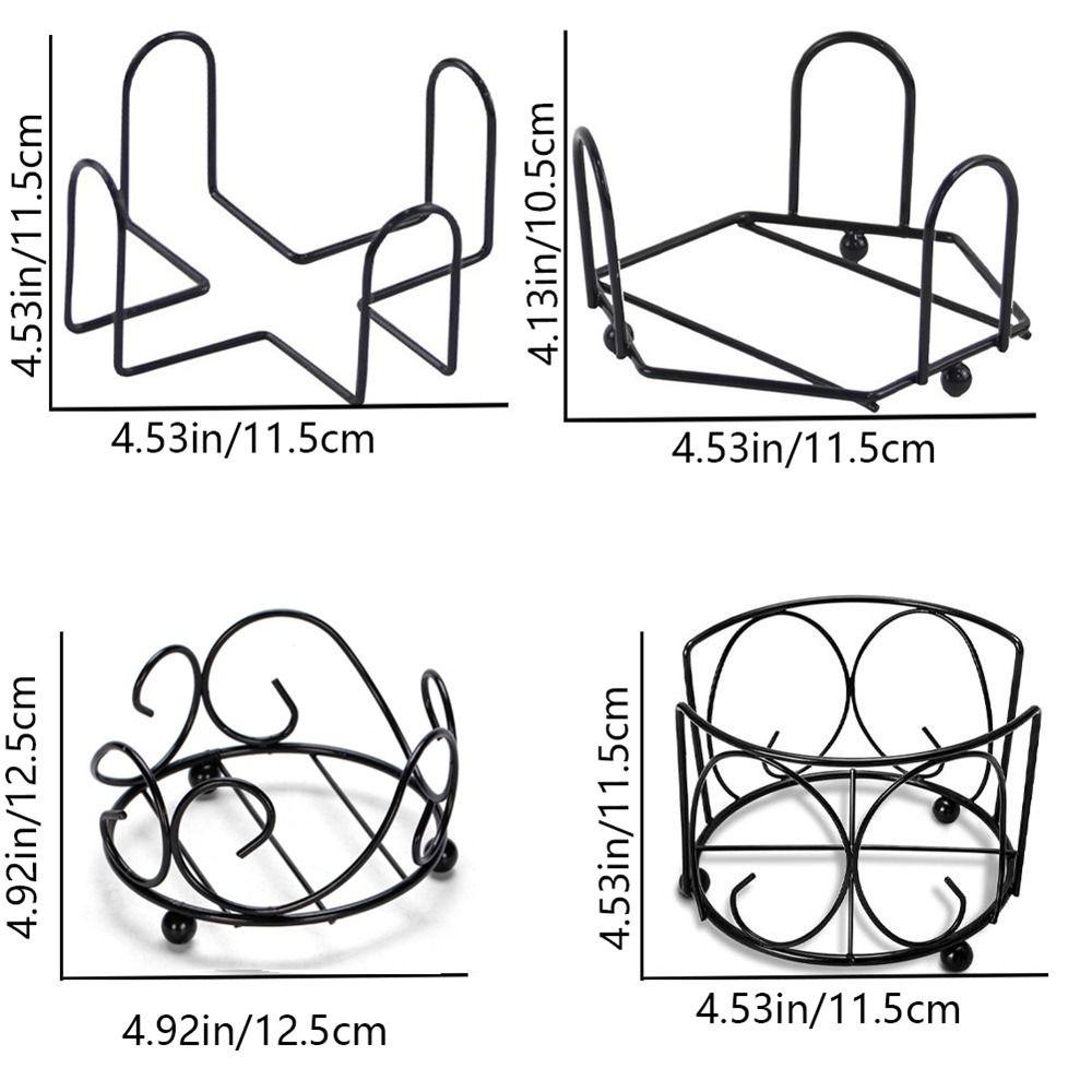 [Elegan] Coaster Rack Iron Black Untuk Tatakan Gelas Bulat Dan Persegi Mug Kopi Rak Penyimpanan Gadget Dapur Cup Mat Frame