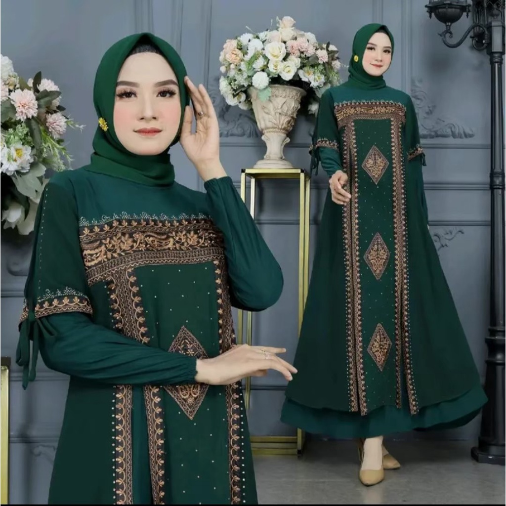 Abiyyuco TA9024 | Gamis Abaya Turkey Terbaru 2023, Turki Mewah, Turkiy Full Payet