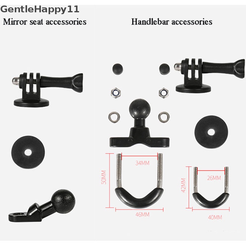 Gentlehappy Motor Sepeda Camera Holder Stang Mirror Mount Untuk GoPro Hero id