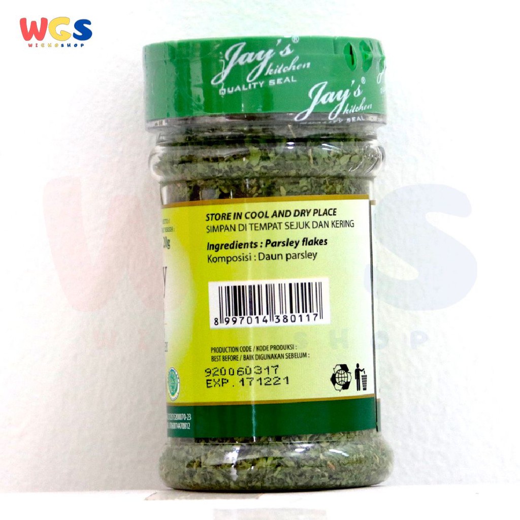 Jay's Kitchen Jays Parsley Flakes Daun Parsley Herbal 20 gr