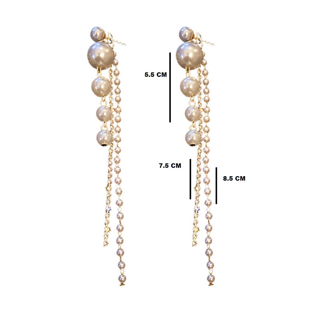 Anting Wanita E6874 DYNASTY Mutiara Panjang Korea Fashion Vintage Earrings Women Earring trendy