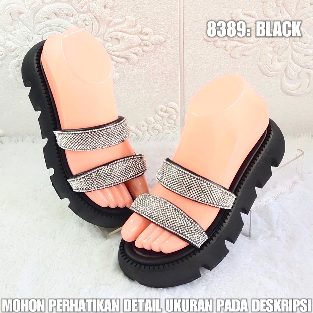 Sandal Wedges Wanita 8389 Sendal Viral Kekinian Fashion SDLWW