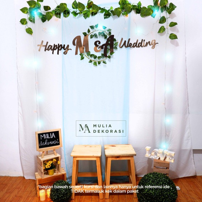 SALE Paket Dekorasi Tunangan Backdrop Nikahan PhotoBooth DIY Aqiqah Mulia E - Paket E, Biru Muda Ter