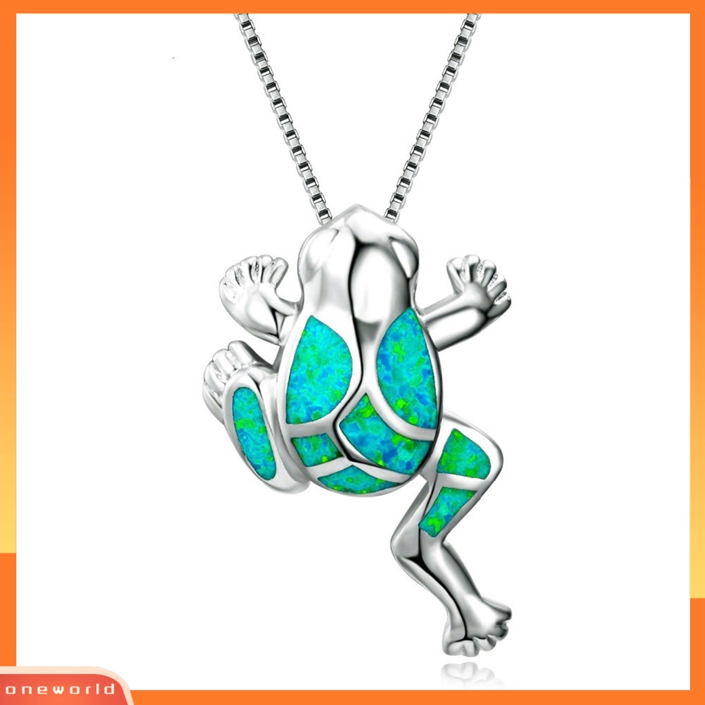 [ONE] Wanita Kalung Kodok Perhiasan Permata Imitasi Ringan Semua Cocok Tahan Lama Liontin Kalung Untuk Pesta