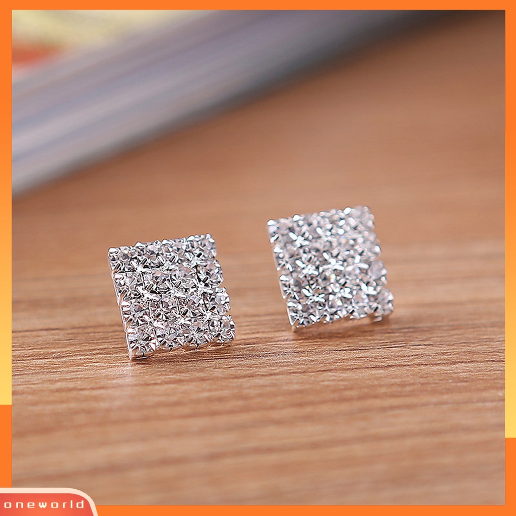 [ONE] 1set Set Perhiasan Berlian Imitasi Elegan Untuk Wanita Alloy Kristal Imitasi Choker Kalung Anting Gelang Ideal Untuk Pesta Pernikahan Pengantin