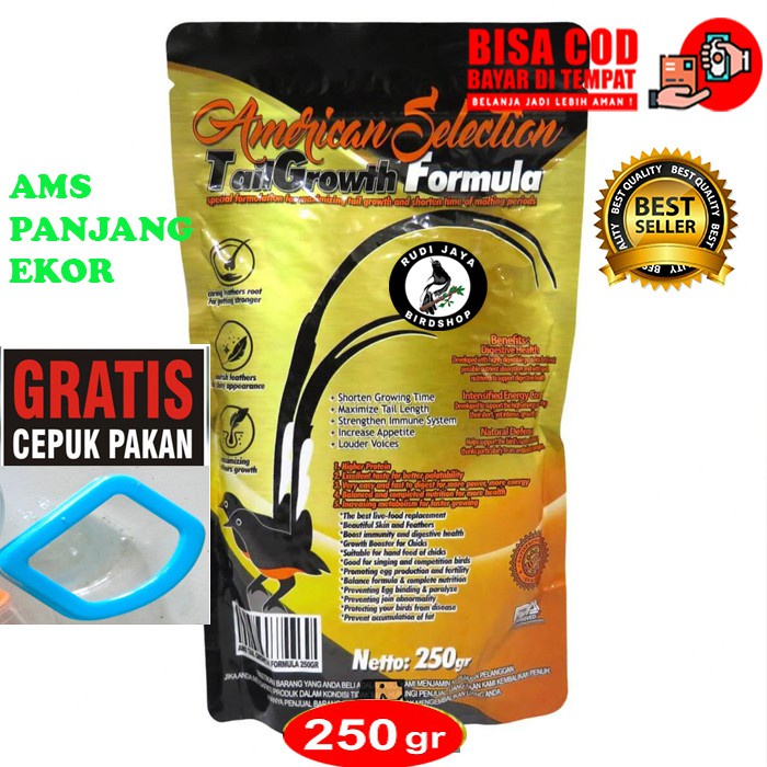AMS PLATINUM KUNING GROWTH LONG TAIL  PAKAN BURUNG MURAI BATU UNTUK MAKSIMALKAN PANJANG EKOR