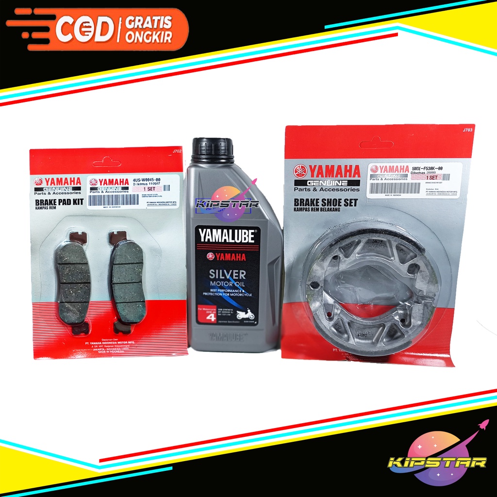 PAKET SERVICE JUPITER Z BURHAN / PAKET OLI YAMALUBE SILVER&KAMPAS REM DEPAN BELAKANG JUPITER Z BURHA