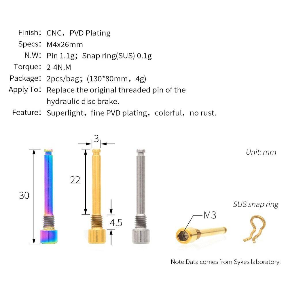 Lanfy Baut Pad Rem Cakram 1set Bersepeda Ringan Hidrolik Disc Aksesoris Sepeda Sisipan Kaliper Sekrup Sepeda Titanium Penjepit Lapisan Pin Sepeda Circlip