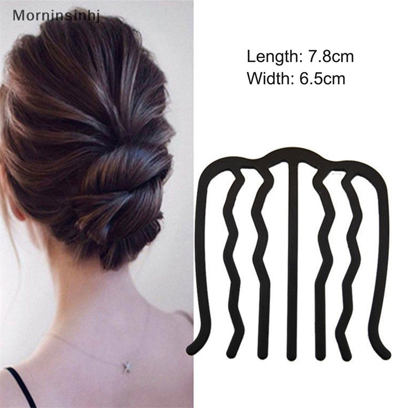 Mornin Sisir Sisipan Rambut Wanita Messy Bun Hair Pin Garpu Rambut Bentuk Gelombang Bahan Metal Untuk Pesta id