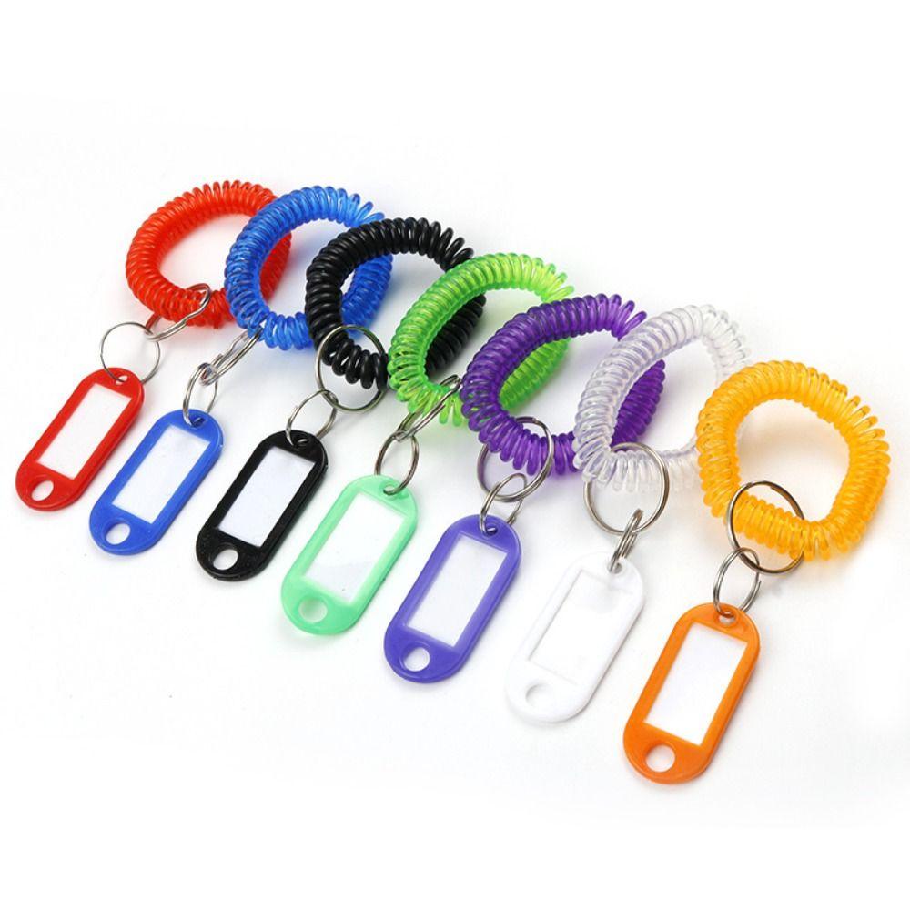 Lanfy Gelang Musim Semi Peluit Perjalanan Kertas Insert Warna-Warni Gantungan Kunci Aksesoris Mainan Anak Kreatif Liontin Label Gantungan Kunci Kosong Key Ring