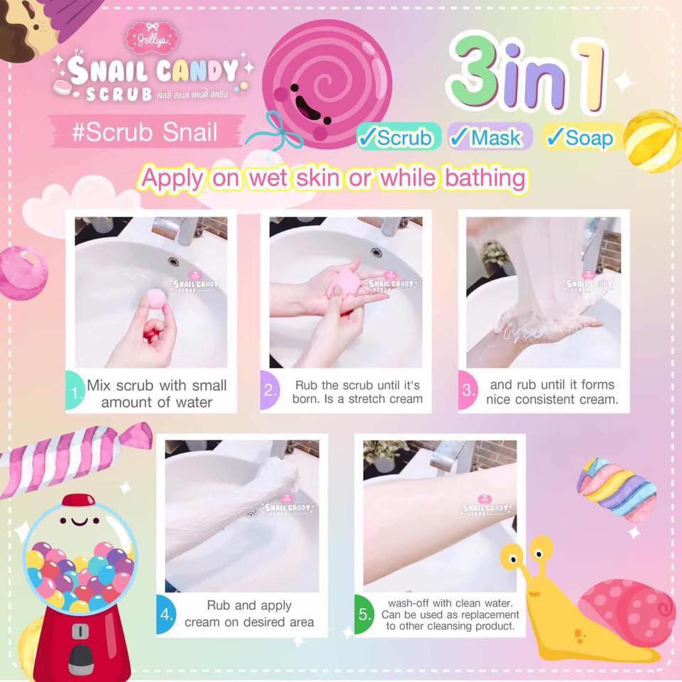 (READY &amp; ORI) Jellys Snail Candy Scrub Orignal Thailand