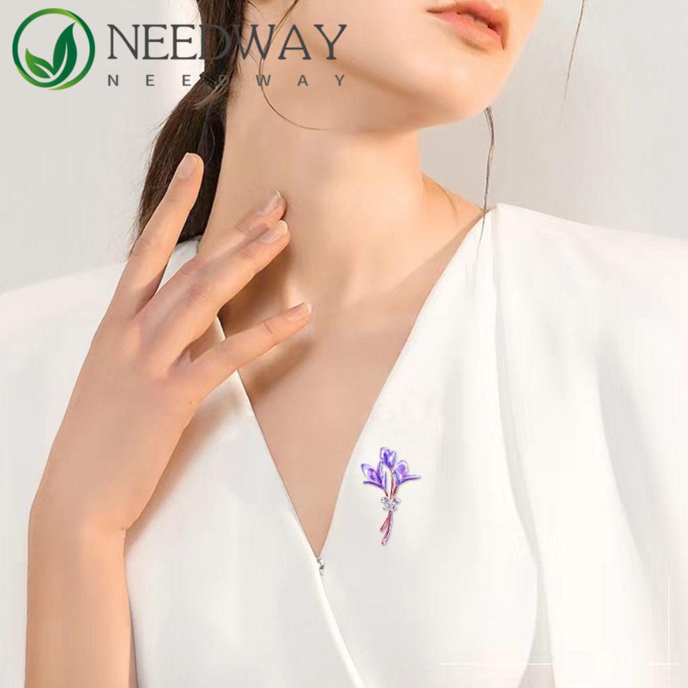 Needway   Alloy Bunga Bros Hadiah Fashion Setelan Kemeja Dekorasi Aksesoris Pakaian Perhiasan Indah Korea Kerah Pin