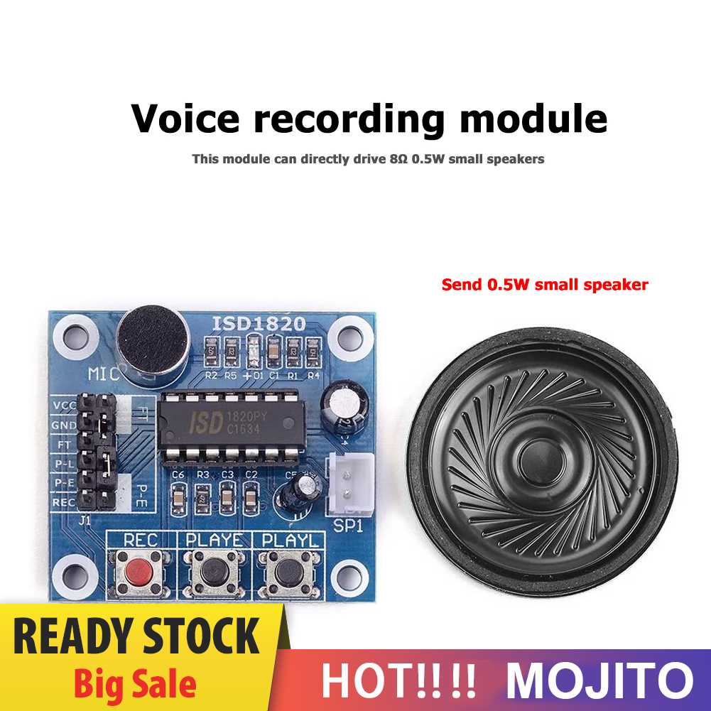 Isd1820 Modul Perekam Rekaman Suara Dengan Mic Sound Audio Loudspeaker