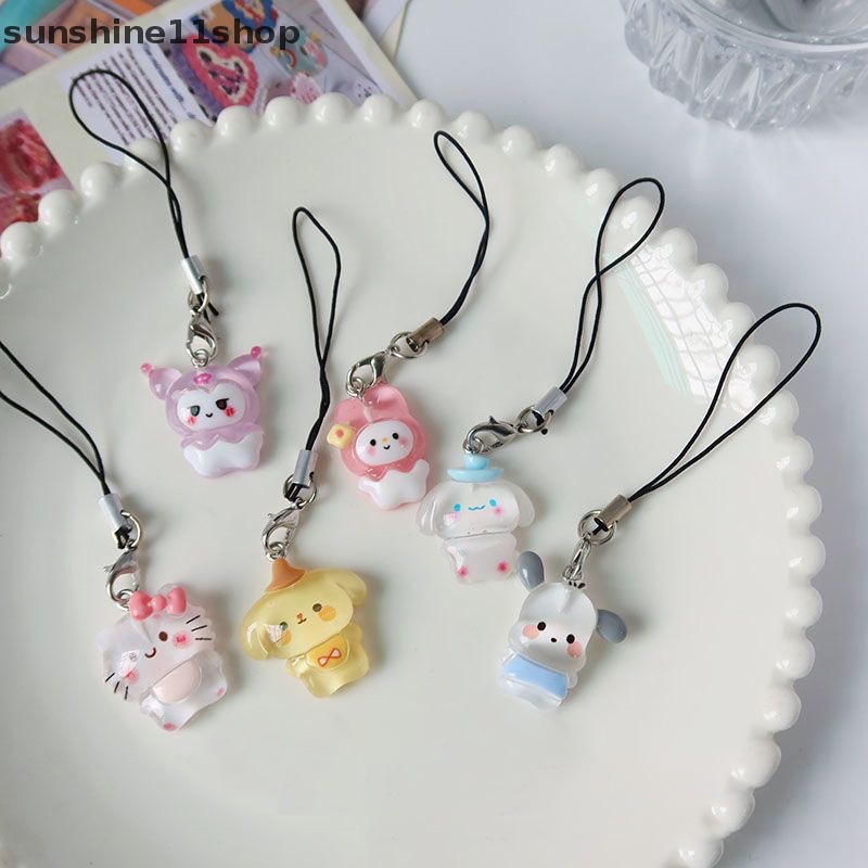 Sho Kawaii Sanrio Kuromi Lanyard My Melody Cinnamoroll Siswa Kecantikan iPhone Ponsel Case Ransel Boneka Liontin Pesona Mainan Gadis Hadiah N