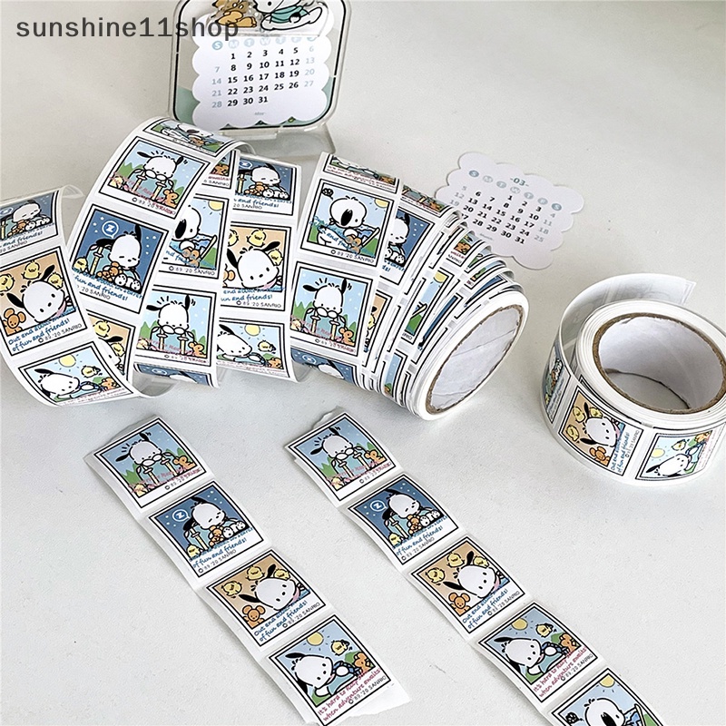 Sho 200stiker Kawaii Pochacco Film Sticker Travel Scene Tangan Akun Diy Goo Card Stiker Hias Kartun Lucu Seal Sticker N