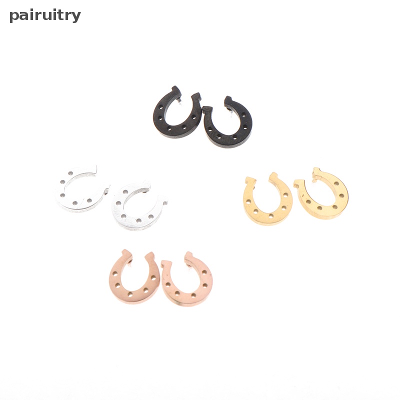 Prt 1pasang Anting Tusuk Bentuk U Bahan Stainless Steel Minimalis Horse Shoe Earing PRT