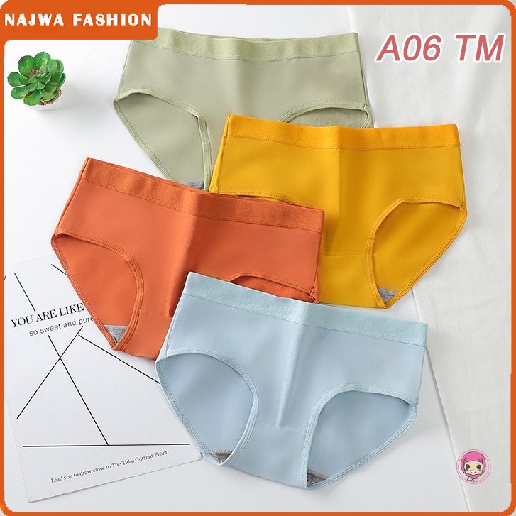 ZASKIYA- Celana Dalam Mid Waist Cd Polos Import Undies Premium A06 TM