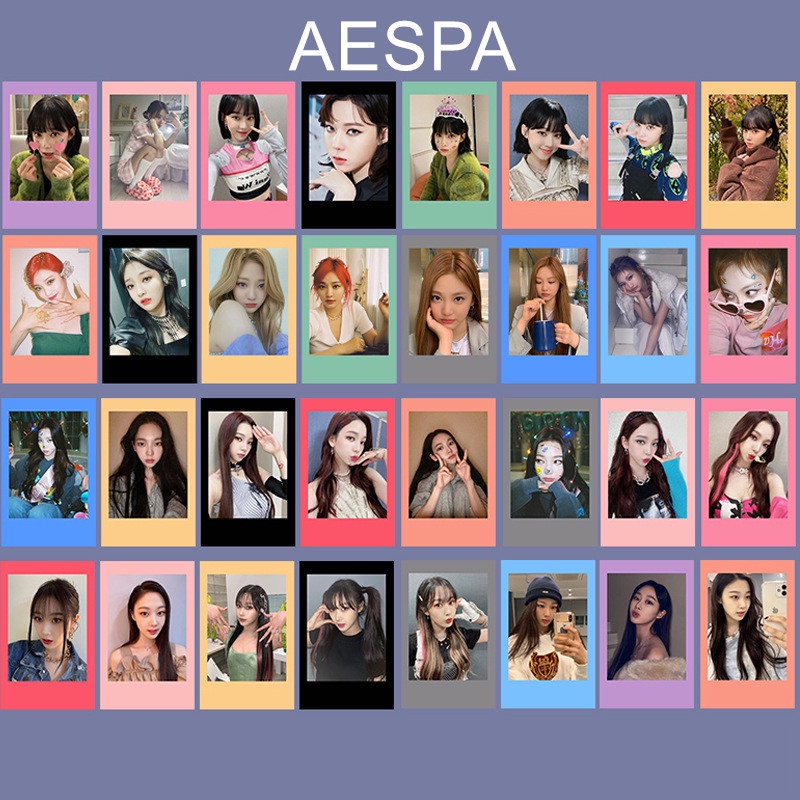 8pcs/set AESPA Colorful Photocards NINGNING KARINA WINTER GISELLE Kartu Lomo Kpop Postcards