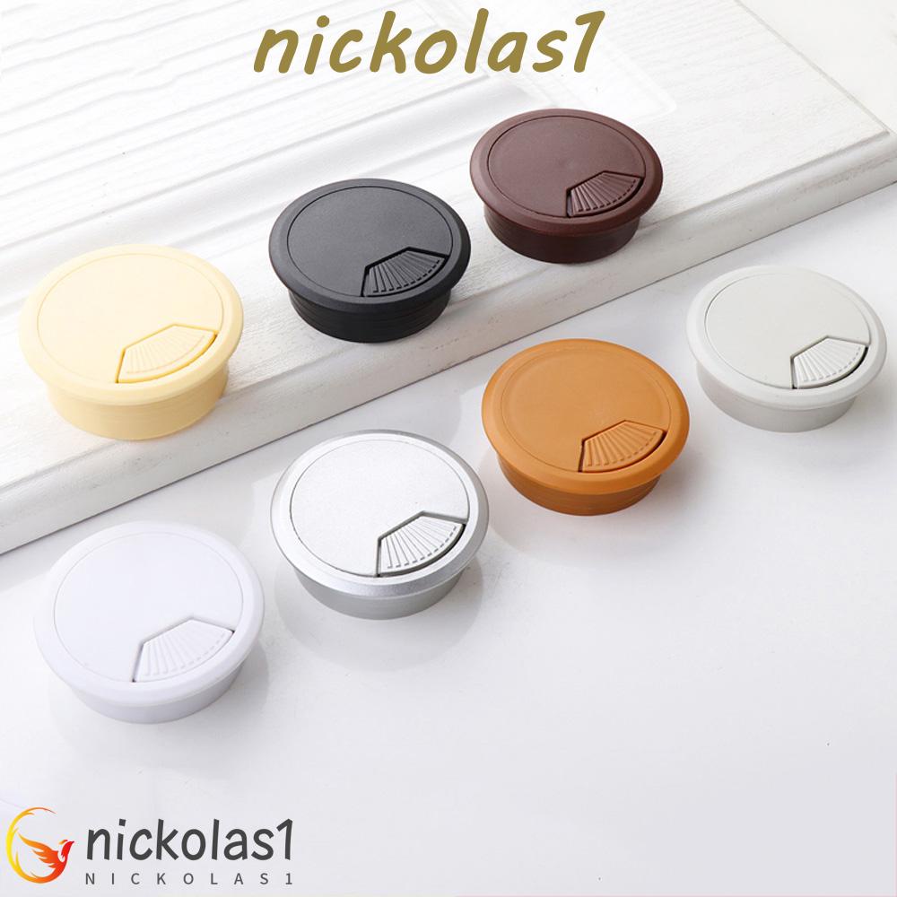 Nickolas1 Penutup Lubang Kabel Bulat Plastik PC Komputer Meja Furniture Hardware Table Grommet