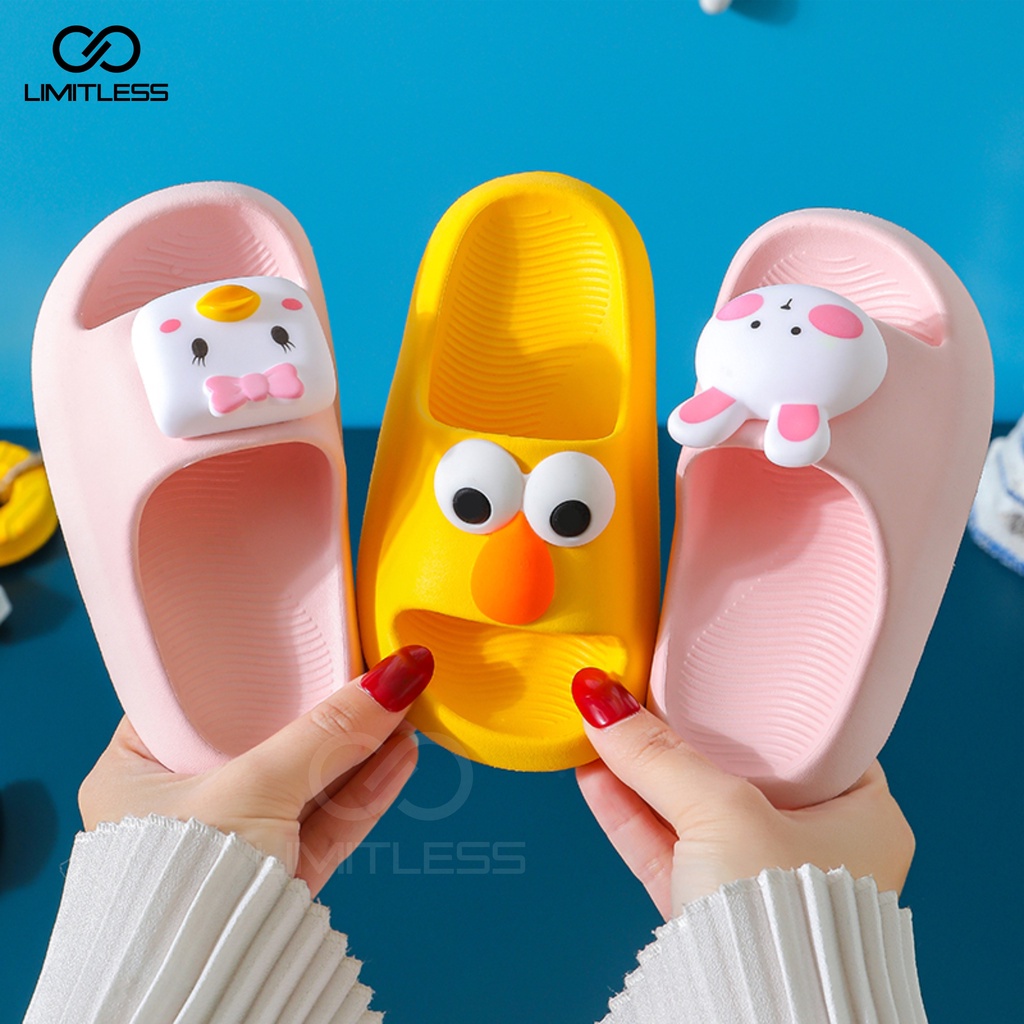 Sandal Slide Anak Gummy Trendy Kekinian Anti Slip Nyaman Sendal Slip On Kids Keren Indoor Outdoor Fashionable Terbaru