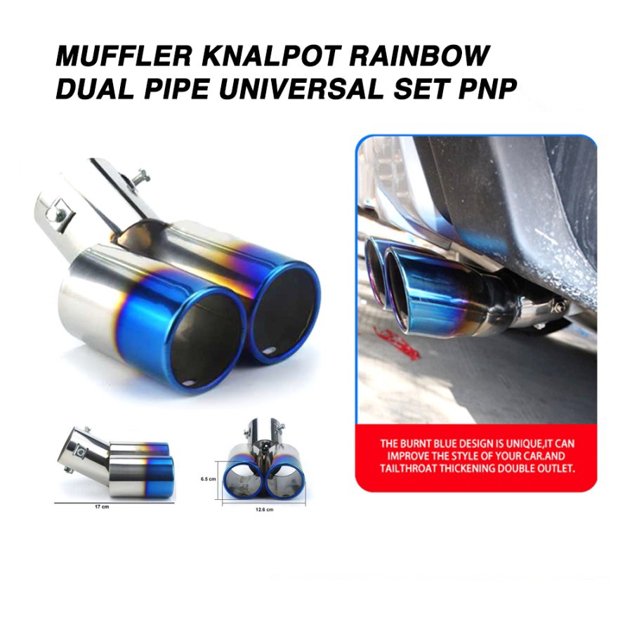 Muffler Ujung  Knalpot Rainbow Dual Pelangi UNIVERSAL