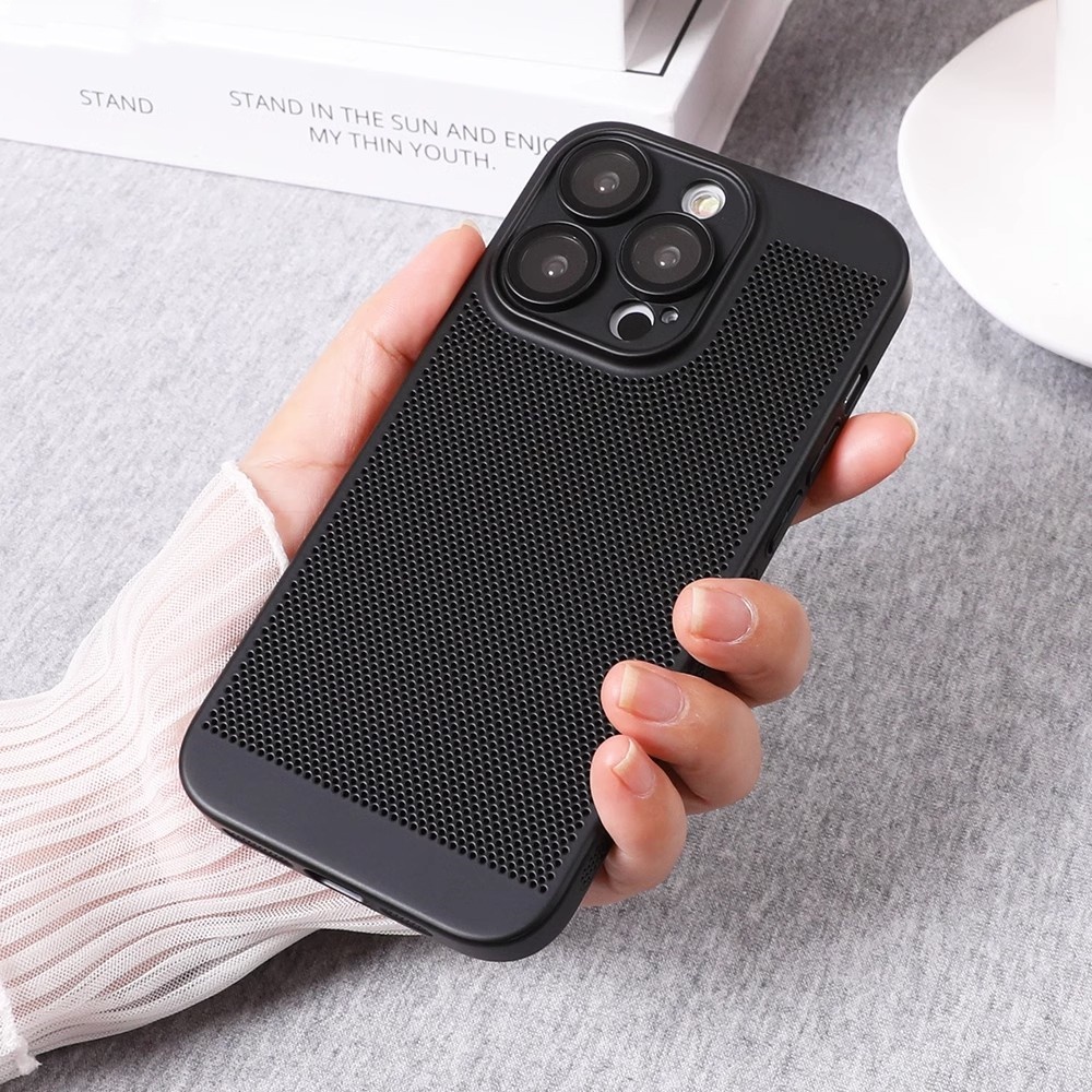 New light and thin mesh breathable iPhone case, suitable for iPhone 11 12 13 14 Pro Max 7 8 XR X XS Max), with camera protection color frosted iPhone 14Plus casing