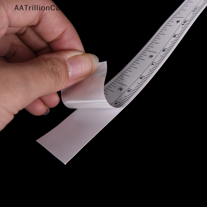 Aatrillioncatalpa 45/90cm Vinyl Metric Measure DIY Self Adhesive Measuring Tape Lembut Penggaris Stiker ID