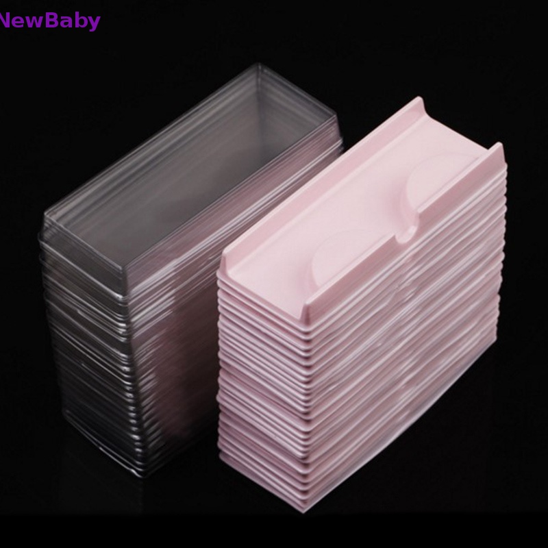 Newbaby 50pcs Nampan Bulu Mata Plastik Segitigatransparan mink lash holder eyelash tray ID