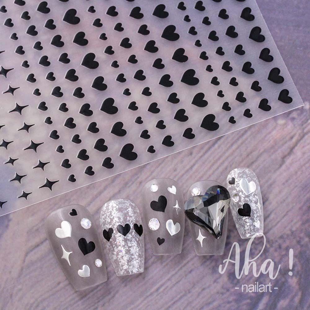 Mxbeauty Stiker Kuku Hati Wanita Aha Nail Art Perekat Diri Bintang Korea Nail Art Dekorasi Nail Art