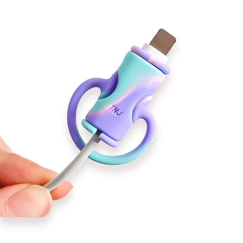 Agustina Pelindung Kabel 2in1 Colorful Soft Cable Organizer Line Protection Sleeve Management Cable Phones Tempat Kabel Charger Cord Wire Protective Sleeve