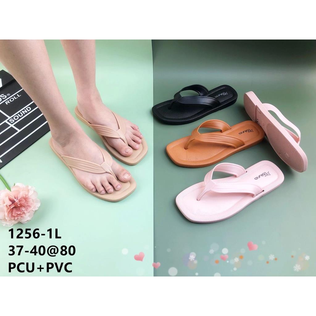 Sandal Jepit wanita Simple dan Trendy Terbuat dari High Quality PCU Motif Kerut Tengah LLS 1256-1L 37-40