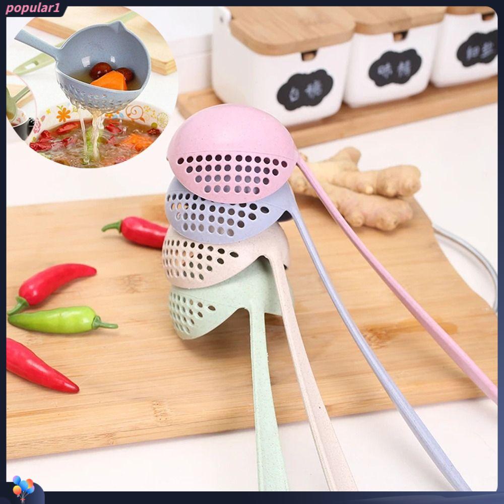 Populer 3PCS Colander Masak Aksesoris Dapur Utensils Sendok 2in1 Sendok Sup Ladle