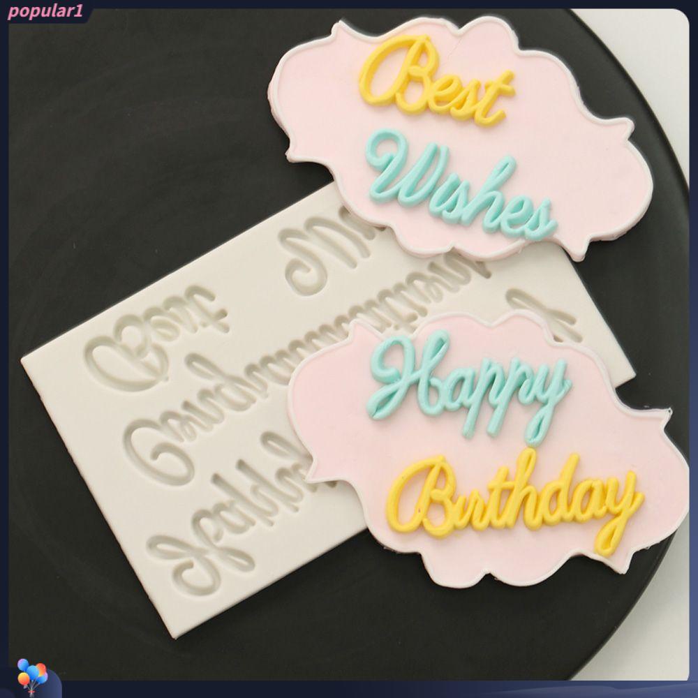 Populer Huruf Cetakan Silikon Polymer Coklat Best Wishes Fondant Happy Birthday Alat Dekorasi Kue