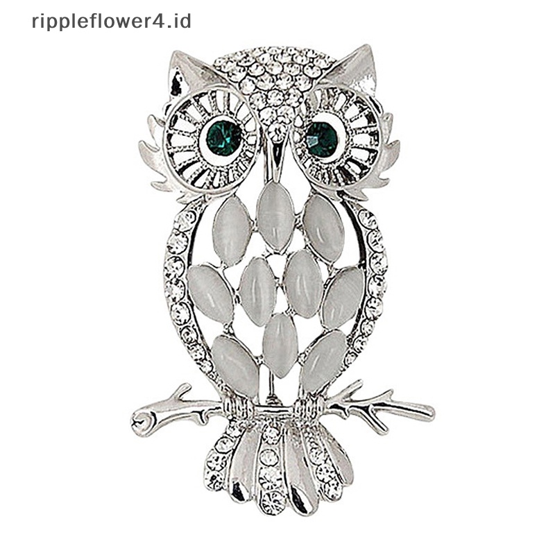 {rippleflower4.id} Bros Bentuk Burung Hantu Mengkilap Elegan Pesta Pernikahan Perjamuan Ulang Tahun Harian Pakaian Jas Gaun Tas Pin Hadiah Hewan Burung Hantu Bros Pakaian Perhiasan Aksesoris~