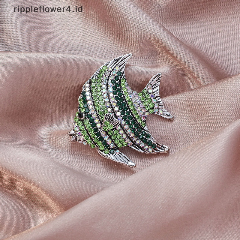 {rippleflower4.id} Bros Ikan Tropis Berlian Imitasi Fashion Untuk Wanita Mantel Aksesoris Perhiasan Pesta~