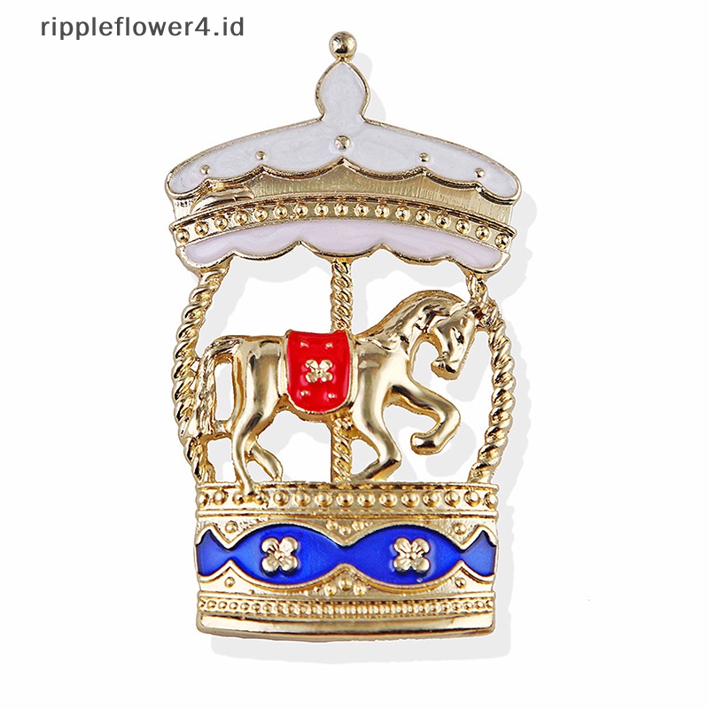 {rippleflower4.id} Bros Korsel Fairy Tales Untuk Wanita Enamel Pin Kuda Aksesoris Fashion~