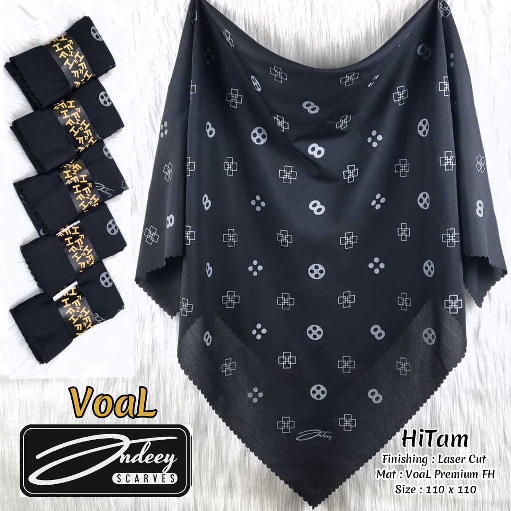 Hijab Segiempat Voal Premium Motif Button