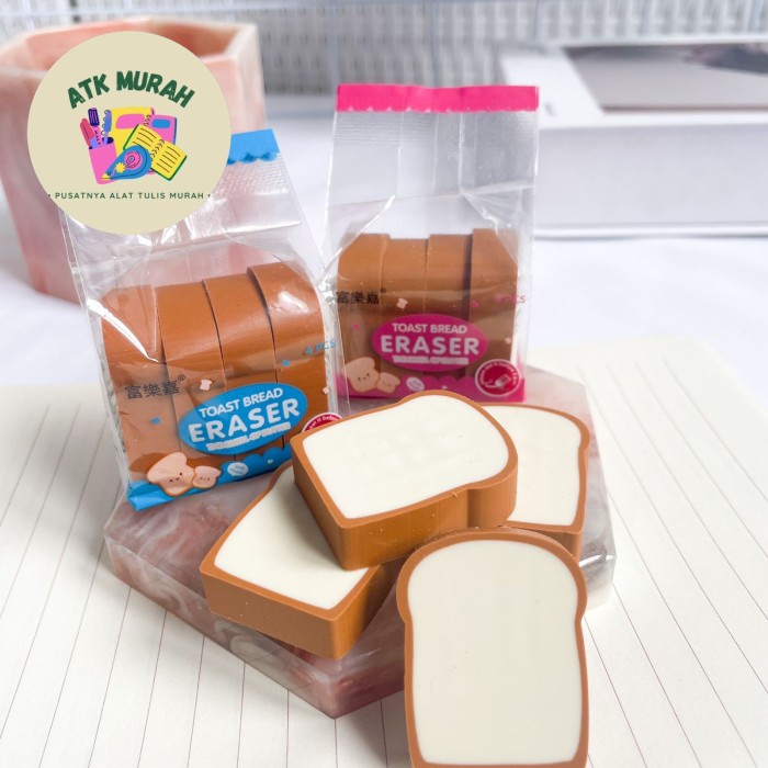 

Penghapus bentuk Roti Tawar eraser rubber bentuk makanan Bread easer c - random