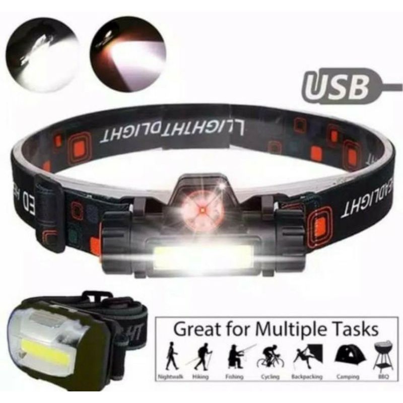 Headlamp Lampu LED Senter Kepala Cahaya Terang Mini Swat