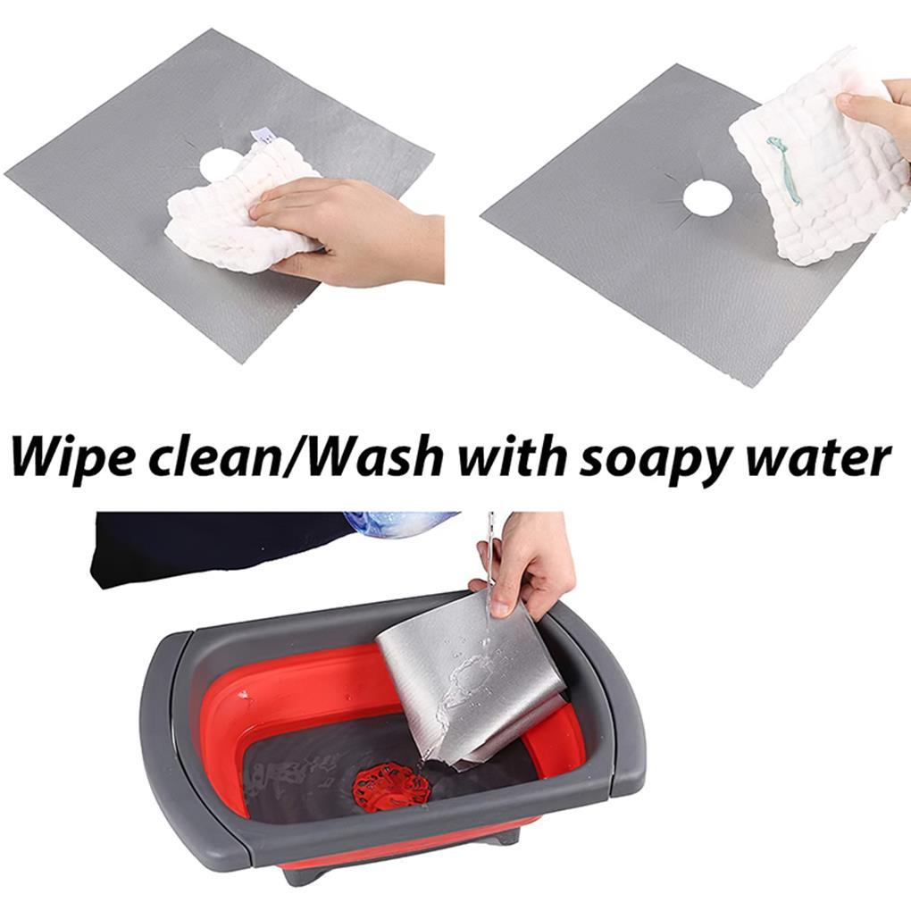 4pcs Pelindung Kompor Gas Stove Burner Cover Kitchen Gadget Mat Reusable Cooktop Pad Untuk Peralatan Restoran