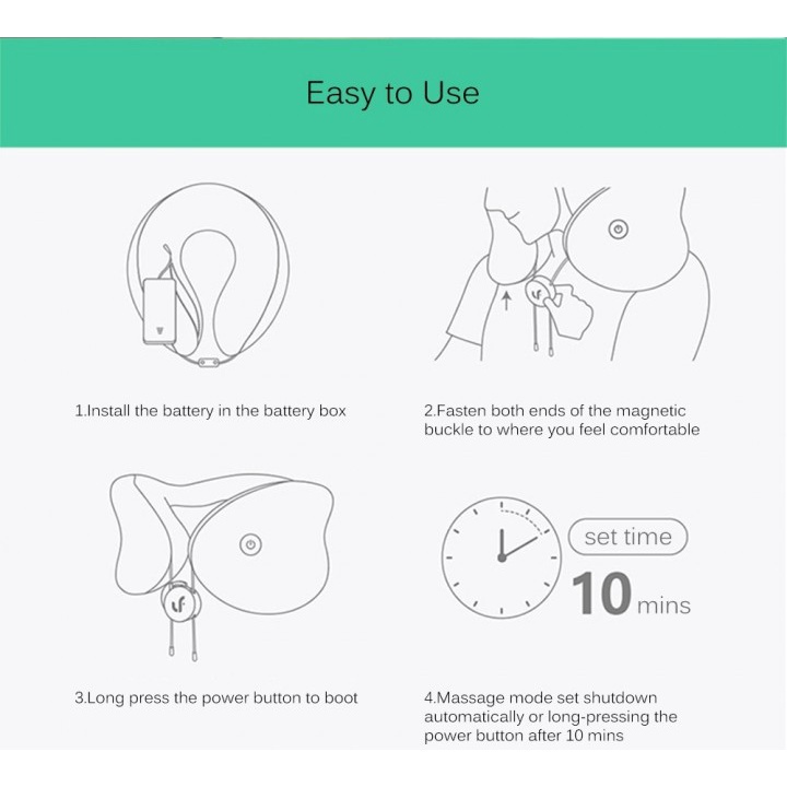 LEFAN LF Bantal Pijat Leher U-shaped Travelling Massage Neck Pillow