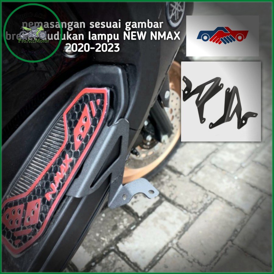 breket dudukan lampu sorot NEW NMAX 2015-2023 black oem sepasang