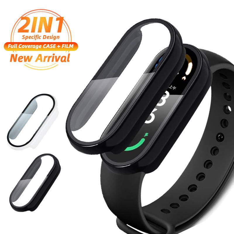 Untuk Xiaomi Mi Band8 7 6 5 4 Full Cover Pelindung Layar Case 3D Film Pelindung Tahan Air Shockproof Frame Cover Untuk Miband8